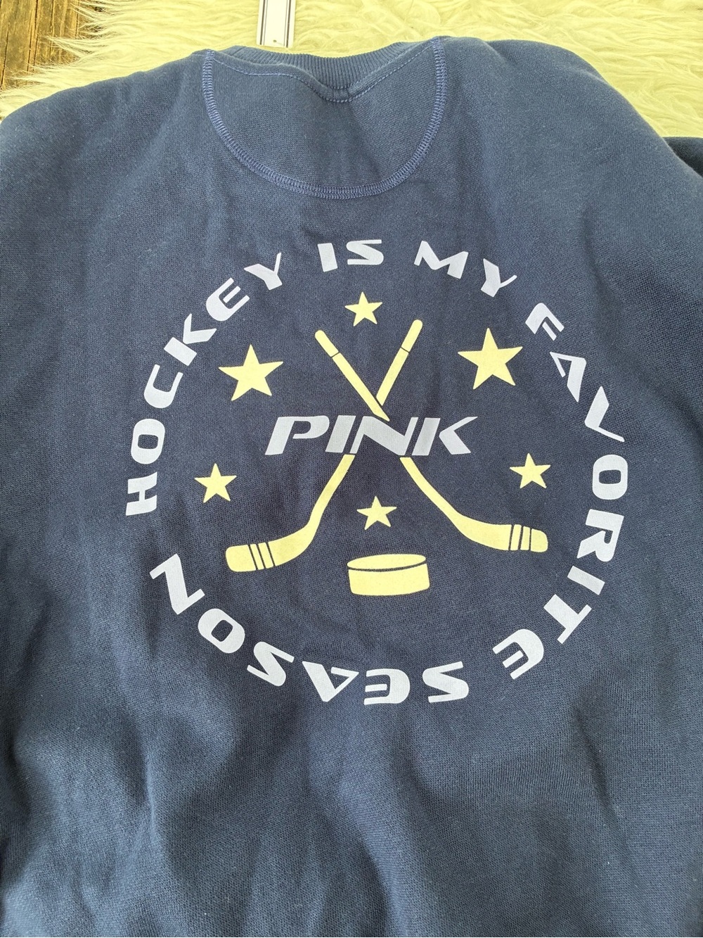 🌺NWT PINK Victoria's Secret Navy Crewneck Sweatshirt with 'GOAL' Logo🌺 - Picture 5 of 7